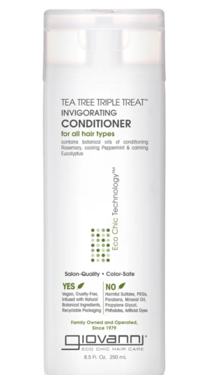 Giovanni Tea Tree Triple Treat Invigorating kondicionierius jautriai, niežtinčiai galvos odai